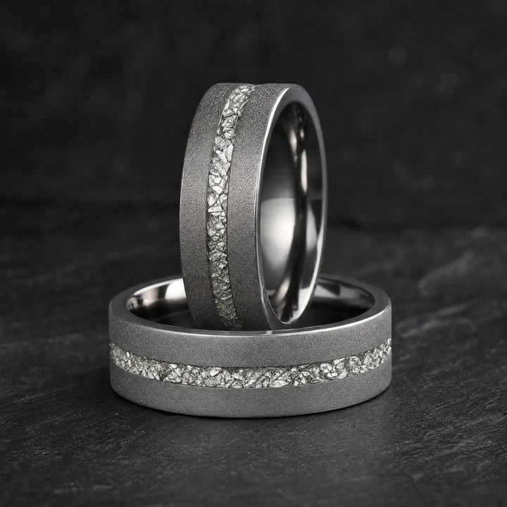 The Remnant meteorite and titanium ring - stacked view